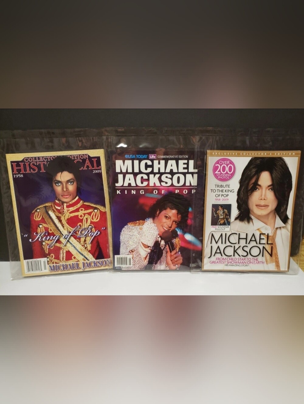 Michael Jackson Magazine Lot of 3 From 2009 (Post Death) w/ Plastic Packaging